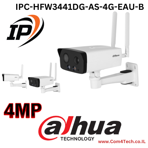 מצלמה Dahua 4MP 4G Camera IPC-HFW3441DG-AS-4G-EAU-B